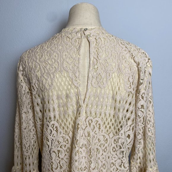 Zara Lace Top in Cream - Size Large - Picture 4 of 6
